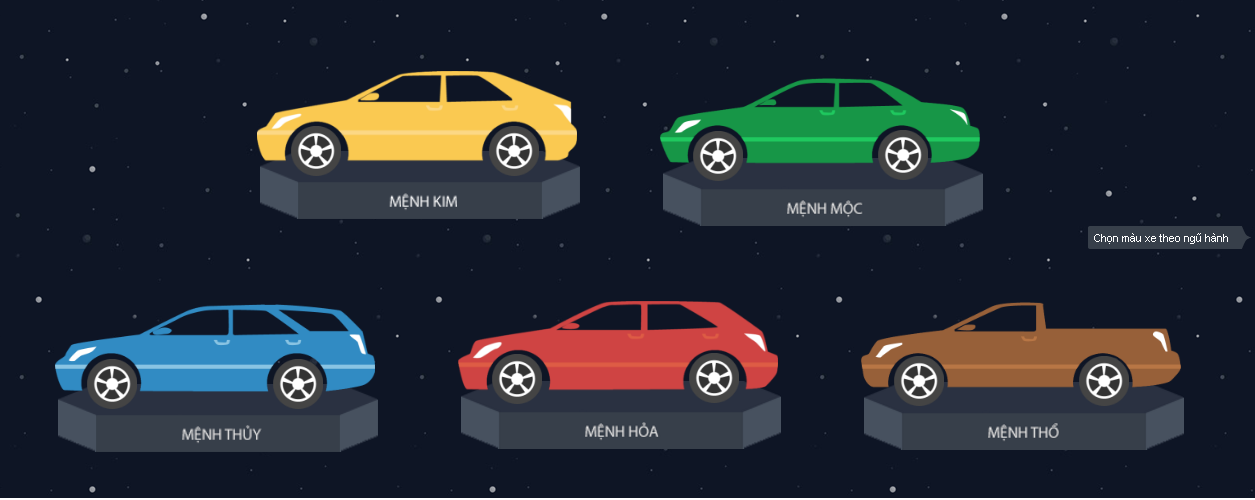 Màu sắc khi chọn xe cộ